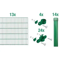 GAH Alberts Alberts Einstab-Gittermatten-Set Garden Typ 8/6/4 grün 2000 x 1000 mm Zaunlänge: 26 m