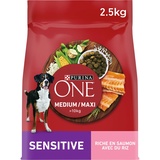 Purina 2,5kg Medium/Maxi Sensitive Lachs PURINA ONE Hundefutter Trocken