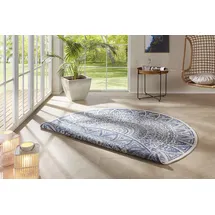 freundin Home Collection Nora Wendeteppich Ø 200 cm Blau/Creme