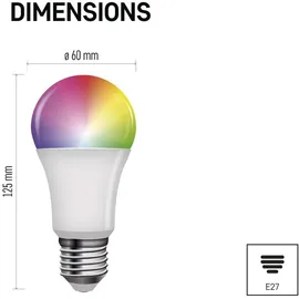 EMOS GoSmart LED CCT+RGB dimmbare 11W E27 ZigBee Glühbirne) ZQZ515R