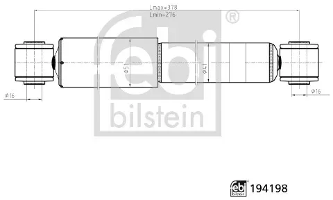 FEBI BILSTEIN Stoßdämpfer 194198 Hinterachse links für Peugeot Citroën