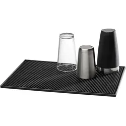 Barmatte BUDDY'S, schwarz, B:31cm H:1cm T:45cm, Kunststoff, Geschirrständer, Bar-Accessoire, 30x15 cm, Kunststoff