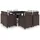 vidaXL Garten-Essgruppe 9-tlg. Tisch 109 x 109 cm braun
