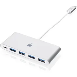 IOGEAR USB Hub, Power Delivery, USB-C 3.0 auf 4 Port USB-A hub, für MacBook, MacBook Pro, Mac Mini, iMac, Surface Pro, Chromebook