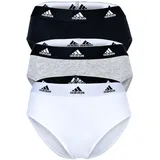 adidas Damen, Slip, 3er Pack - Bikini 3PK, Unterwäsche, Cotton Stretch, Logo, uni Schwarz/Weiß/Grau XS
