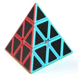 Vdealen Pyramide Zauberwürfel Dreieck Speed Cube, Pyraminx Magic Cube für Anfänger und Fortgeschrittene, Triangle Cube Geschenk für Kinder Teenager Erwachsene(Kohlefaser-Aufkleber)