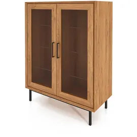AC ANGEL CERDÁ Highboard 110 x 140 x 50 cm Walnuss / Schwarz