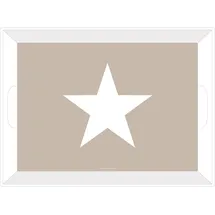 Geda Labels Tablett Stern in beige, - 41x30x5 | Gr.: onesize