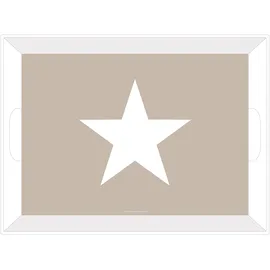 Geda Labels Tablett Stern in beige, - 41x30x5 | Gr.: onesize