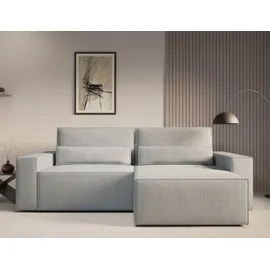 moeblo Eckcouch Cord 2-Sitzer Grau