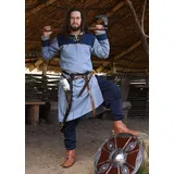Battle Merchant Kostüm Wikinger Tunika Ove mit Fischgrätmuster, blau, Gr. S