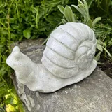 ZGM Betonfigur Schnecke LUISE mit silberner Patina - Handarbeit aus Deutschland