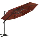 vidaXL Sonnenschirm mit Aluminium-Mast Ø 300 cm terrakottarot