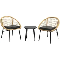 Outsunny Rattan Set 3-tlg. Gelb
