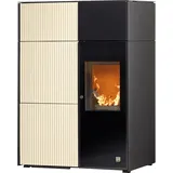 Pelletofen Ecomat 8 8 kW - Ofenkacheln: creme - Korpus: graphit