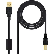 NANOCABLE USB-A auf USB-B 50 m Schwarz
