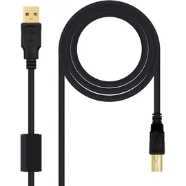 NANOCABLE USB-A auf USB-B 50 m Schwarz