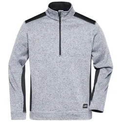 Strick Fleece Jacke "JN864" - XXL - white-melange/carbon