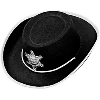 Widmann S.r.l. Cowboy-Kostüm Cowboyhut schwarz, für Kinder Fasching Karneval Mottoparty schwarz