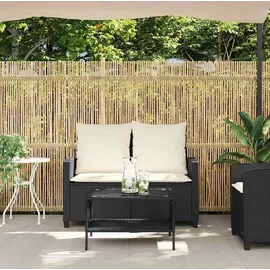vidaXL Gartensofa 2-Sitzer Loungesofa schwarz