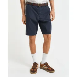 Chinoshorts GANT "Relaxed Fit Chinoshorts", Herren, Gr. 38, N-Gr, blau (marine), Web, Obermaterial: 100% Baumwolle, casual, relaxed fit kniefrei, Hosen
