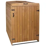 MCW XL 1er-/2er-Mülltonnenverkleidung MCW-H74, Mülltonnenbox, erweiterbar 126x80x98cm Holz MVG ~ braun