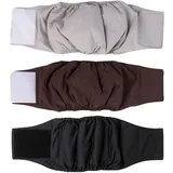 Amaliy Windeln für Hunde (3-er Packung) - Waschbare Rüde Hund Windeln Hunde Bauchband (M(Taille: 42-50cm))