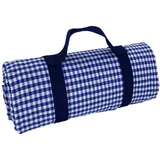 Les Jardins de la Comtesse Picknickdecke, rechteckig, Vichy-Karo, blau, XL – Baumwolle und Rückseite wasserdicht Polyester – 140 x 280 cm – Blau/Weiß – 8/12 Personen –