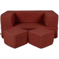 MeowBaby Kindersofa,, Dunkelbraun, Textil, 96x40x50 cm, Kinder- & Jugendzimmer, Kindermöbel, Kindersitzmöbel & -tische, Kindersessel & -sofas