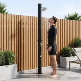 vidaXL Solardusche mit Duschkopf und Wasserhahn Schwarz - Schwarz