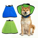 Halskrause Hund, Schutzkragen Hund,Atmungsaktiv und Weich, Verstellbare Halskrausen für Hunde, Komfortabler Hundekragen für Leckschutz,Postoperativer Schutz vor Wundlecken (Blue, S)