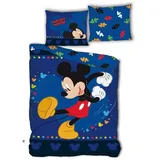 Disney Bettwäsche-Set Mickey Mouse 'Jump', Bettbezug 140 x 200 cm mit Kissenbezug 63 x 63 cm, Disney