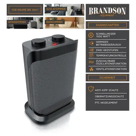 Brandson Keramikheizlüfter 1500 W Schwarz
