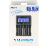 XTAR VX4 Ladegerät, lädt 1,5V, 3,7V Li-Ion Akkus, 3,2V LiFePO4 und 1,2V NiMH Akkus, ohne Netzteil