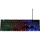 L33T Oseberg halbmechanische Gaming Tastatur (PC Gaming Keyboard, RGB Beleuchtung, QWERTZ DE Layout, 25 Anti-Ghosting-Tasten, 12 Medientasten, Aluminium-Oberfläche, USB)