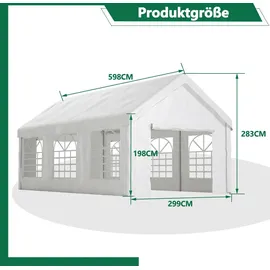 Thanaddo Zeltgarage 3,0 x 6,1 m weiß