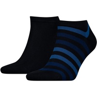 2er Pack TOMMY HILFIGER Duo Stripe Sneakersocken Herren 322 - dark navy 43-46