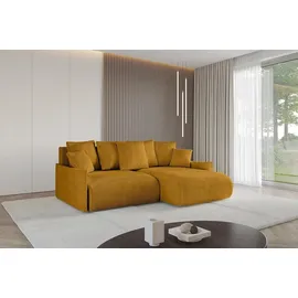 altdecor Ecksofa Cord 2-Sitzer Senfgelb