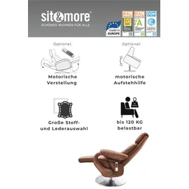 sit&more TV-Sessel Invito Kunstleder 80 x 111 x 80 cm Grau mit Motor und Aufstehhilfe
