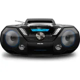 Philips AZB798T schwarz Radiorekorder mit CD-Spieler und Kassettendeck