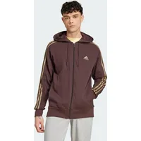 Adidas Herren Essentials French Terry 3-Stripes Full-Zip Hoodie, Shadow Brown F23, XS