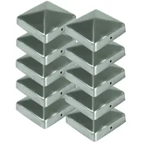 Buri 10x Edelstahl Pfostenkappe Pyramide 91x91mm Zaunkappe Zierkappe Pfahl Holzzaun