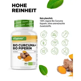 Vit4ever Bio Curcuma + Bio Piperin Kapseln 365 St.