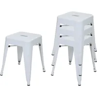 Mendler 4er-Set Hocker HWC-A73, Metallhocker Sitzhocker, Metall Industriedesign stapelbar