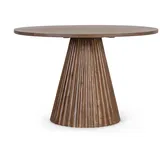 Esstisch Orissa aus Mangoholz, rundes Design, modern, braun, für 4–6 Personen