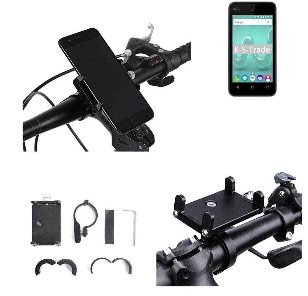 K-S-Trade für Wiko Sunny 4 Smartphone-Halterung, (Handyhalterung das Fahrrad Halter Lenkstange Fahrradhalterung) schwarz