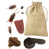 Streich Set,10 Teile Scherz KOT Set | Scherzartikel Spielzeug Streich Spiele Gadgets Fake-Insekten für Aprilscherz Kinder Halloween