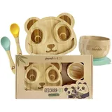 pandoo Kindergeschirr Set Bambus/Silikon