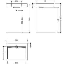 Hewi Waschtisch 60 x 45 cm (950.11.300)