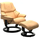 Stressless Stressless® »Reno«, (Set, Relaxsessel mit Hocker), mit Hocker, mit Classic Base, Größe S, M & L, Gestell Schwarz